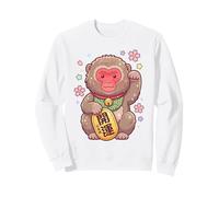 Kawaii Snow Monkey Maneki Neko Fortune Macaco japonés Sudadera