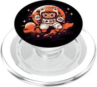 Kawaii Space Cat Retro Astronauta Lindo Kitty Neko Cat Stars PopSockets PopGrip para MagSafe