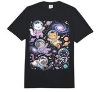 Kawaii Space Cats Astronauta Galaxia Estrellas Planetas Comfort Colors Adult Heavyweight T-Shirt