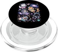 Kawaii Space Cats Astronauta Galaxia Estrellas Planetas PopSockets PopGrip para MagSafe
