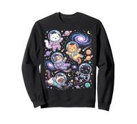 Kawaii Space Cats Astronauta Galaxia Estrellas Planetas Sudadera