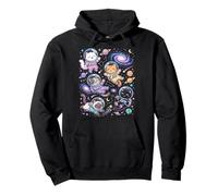 Kawaii Space Cats Astronauta Galaxia Estrellas Planetas Sudadera con Capucha