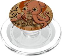 Kawaii Squid Ramen Japanese Food Retro Design PopSockets PopGrip para MagSafe