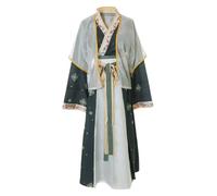 Kawaii-Story Han-026 Hanfu vestido tradicional de 3 piezas China ropa Cosplay traje de bata, blanco musgo verde (M)