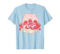 Kawaii Strawberry Milk Carton Kanagawa Wave Lofi Aesthetic Camiseta