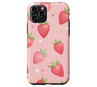Kawaii Strawberry Star Pink Aesthetic Fruit Style Carcasa para iPhone 11 Pro