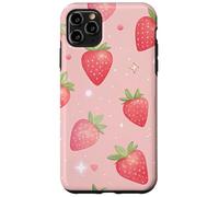 Kawaii Strawberry Star Pink Aesthetic Fruit Style Carcasa para iPhone 11 Pro MAX