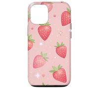 Kawaii Strawberry Star Pink Aesthetic Fruit Style Carcasa para iPhone 12/12 Pro