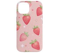 Kawaii Strawberry Star Pink Aesthetic Fruit Style Carcasa para iPhone 14