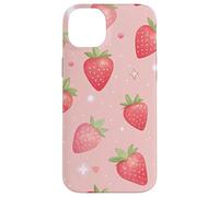 Kawaii Strawberry Star Pink Aesthetic Fruit Style Carcasa para iPhone 14 Plus