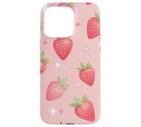 Kawaii Strawberry Star Pink Aesthetic Fruit Style Carcasa para iPhone 15 Pro MAX