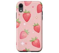 Kawaii Strawberry Star Pink Aesthetic Fruit Style Carcasa para iPhone XR