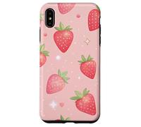 Kawaii Strawberry Star Pink Aesthetic Fruit Style Carcasa para iPhone XS MAX