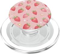 Kawaii Strawberry Star Pink Aesthetic Fruit Style PopSockets PopGrip para MagSafe