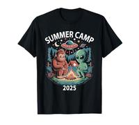 Kawaii Summer Camp 2025 Alien Bigfoot Campground Equipo Camiseta