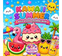 Kawaii Summer Coloring Book: 50+ Bold and Easy Summer Designs for Relaxation and Creative Fun | Cute Beach Scenes, Ice Cream Friends, Tropical Vibes ... Coloring Collection by Luminita Dream Studio)