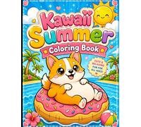 Kawaii Summer Coloring Book: Cute Chibi Beach, Ocean, Food & Animal Coloring Pages for Relaxation, Stress Relief & Creativity