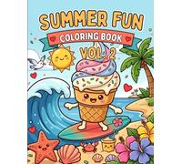 Kawaii Summer Fun Coloring Book for Kids Ages 4-8: Ice Cream Surf: Cute Bold & Easy Ocean Adventure Coloring Pages with Ice Cream, Waves and Beach Fun (Kawaii Learning Series)