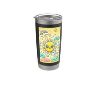 Kawaii Sun Rainbow Pastel Nubes Sonriendo Estrella Gráfica Vaso térmico de acero inoxidable de doble pared