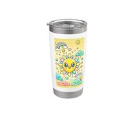 Kawaii Sun Rainbow Pastel Nubes Sonriendo Estrella Gráfica Vaso térmico de acero inoxidable de doble pared