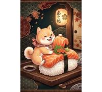 Kawaii Sushi Shiba Inu Notebook: Cute Japanese Aesthetic Lined Journal for Girls, Teens, Anime Fans, 6x9 100 pages