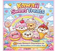 Kawaii Sweet Treats: 40 Cute Dessert Characters to Colour for Relaxation & Creative Fun | Bold & Easy Kawaii Colouring Book for Kids, Teens & Adults (Kawaii Colouring Collection)
