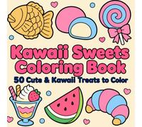 Kawaii Sweets Coloring Book: A Bold and Easy Coloring Book for Adults & Teens Featuring Cute Desserts, Japanese Sweets, Candy, Ice Cream, and Bakery Treats for Relaxation (Cozy Motif Coloring Book)