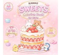 Kawaii Sweets Coloring Book for Girls: 50 Cute Designs | Easy and Fun Coloring Pages for Kids Ages 5-10 (Fuwarin Coloring Book Series)