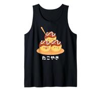 Kawaii Takoyaki Japonés Osaka Japón Comida Hiragana Letra Camiseta sin Mangas