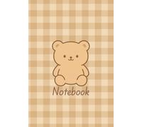 Kawaii Teddy Bear Notebook: 100 Lined Pages, 6x9 Soft Cover, Cream Paper: Cute Gingham Design for Writing, Journaling, or Planning
