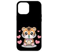 Kawaii Tiger Boba Lover Illustration Carcasa para iPhone 12 Pro MAX