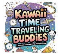 Kawaii Time Traveling Buddies Coloring Book: A Whimsical Coloring Journey Through History for Kids, Teens, and Adults Relaxing Stress Relief Coloring Activity