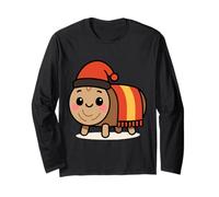 Kawaii Tió de Nadal Gráfico de Navidad Catalán Español Manga Larga