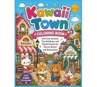 Kawaii Town Coloring Book for Kids: Cute Animal Town Scenes, Tiny Buildings, Cozy Shops, and Fun Relaxing Coloring Pages for Stress Relief: Cute ... Coloring Pages for Stress Relief for Adults
