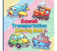 Kawaii Transportation Coloring Book: Explore a cute and colorful world of friendly cars trains and boats designed to spark creativity in kids ages 4-8.