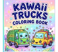 Kawaii Trucks Coloring Book: Super Cute Japanese Style Dump Trucks and Pickups For Kids Teens and Relaxing Play Time