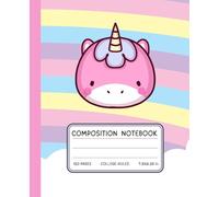 Kawaii Unicorn Composition Notebook - Pastel Rainbow Cloud Journal for Girls | 120 College-Ruled Pages | Cute Pink Unicorn School Notebook | 7.5 x ... Kawaii Lovers | School Supplies & Journaling