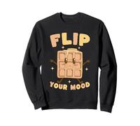 Kawaii Waffle Dale la Vuelta a tu Estado de ánimo Mensaje Positivo Sudadera