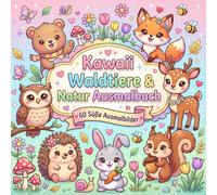 Kawaii Waldtiere & Natur Ausmalbuch: 60 Süße Ausmalbilder mit Tieren, Pilzen und Pflanzen für Kinder ab 4 Jahren: Ausmalbuch Kinder ab 4: Waldtiere & ... für Kinder und Erwachsene (Kawaii Welten)