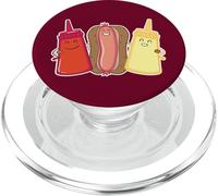 Kawaii Wiener Ketchup Salsas de Mostaza Friends Funny Hot Dog PopSockets PopGrip para MagSafe