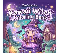 Kawaii Witch Coloring Book: 30 Cute Witches & Magical Familiars for a Cozy Halloween: Adorable Spellbooks, Broomsticks & Animal Friends to Color