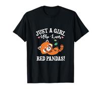 Kawaii Womens Kids Just A Girl Who Loves Red Pandas Lover Camiseta