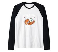 Kawaii Womens Kids Just A Girl Who Loves Red Pandas Lover Camiseta Manga Raglan