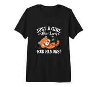 Kawaii Womens Kids Just A Girl Who Loves Red Pandas Lover Camiseta Premium