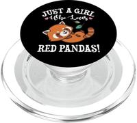Kawaii Womens Kids Just A Girl Who Loves Red Pandas Lover PopSockets PopGrip para MagSafe