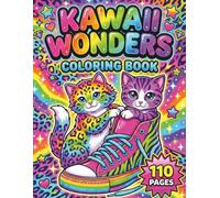 Kawaii Wonders: Adorable Coloring Book for Teens and Adults with 110 Pages featuring Cute Animals, Fantasy Creatures, and Sweet Treats for Stress Relief (AuraColorLab Retro & Trippy Series)