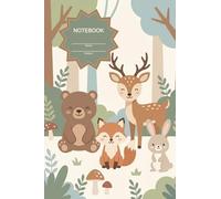 Kawaii Woodland Animals Notebook: Cute Deer, Bear, Fox and Bunny Cover Design | Lined Notebook 100 Pages | Large Format 11.54 x 7.68 Inches | Eco Paper Journal for Notes and Writing