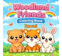Kawaii Woodland Friends Coloring Book for Kids Ages 2+: Super Cute Forest Animals with Big Bold Lines for Children And Up| Easy and Fun Coloring Pages with Simple Backgrounds