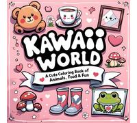 Kawaii World: Featuring 43 Adorable Black and White Illustrations of Cute Animals, Smiling Food, and Fun Doodles to Color