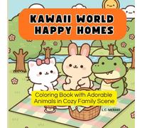 KAWAII WORLD HAPPY HOMES: Coloring Book with Adorable Animals in Cozy Family Scene